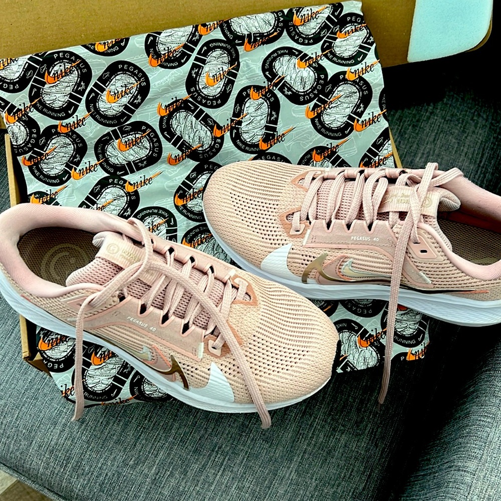 Nike Pink and White Athletic Shoes